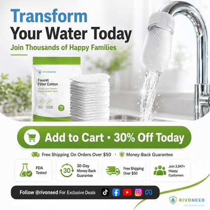 Limited Stock!!! ⏰60%OFF⚡50K+ SOLD!💥AEXZR® Anti-Splash Kitchen Faucet Cotton Filter for Sediment & Rust Removal