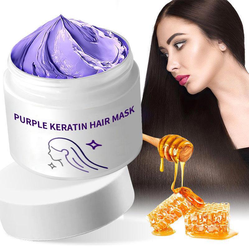 AEXZR® Purple Keratin Hair Mask - Locks Color & Neutralizes Brass & Yellow Tones For Blonde Silver Gray Highlighted Hair