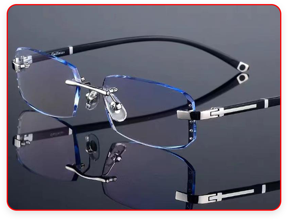 AEXZR® Frameless, ultralight reading glasses with a diamond-cut finish