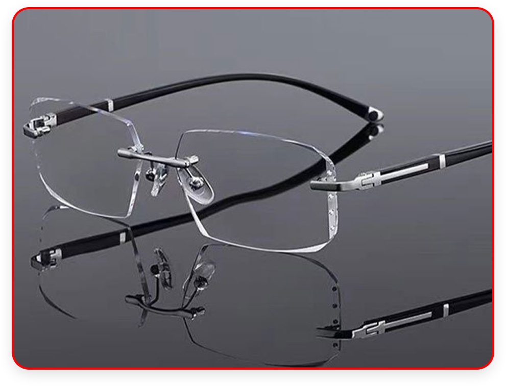 AEXZR® Frameless, ultralight reading glasses with a diamond-cut finish