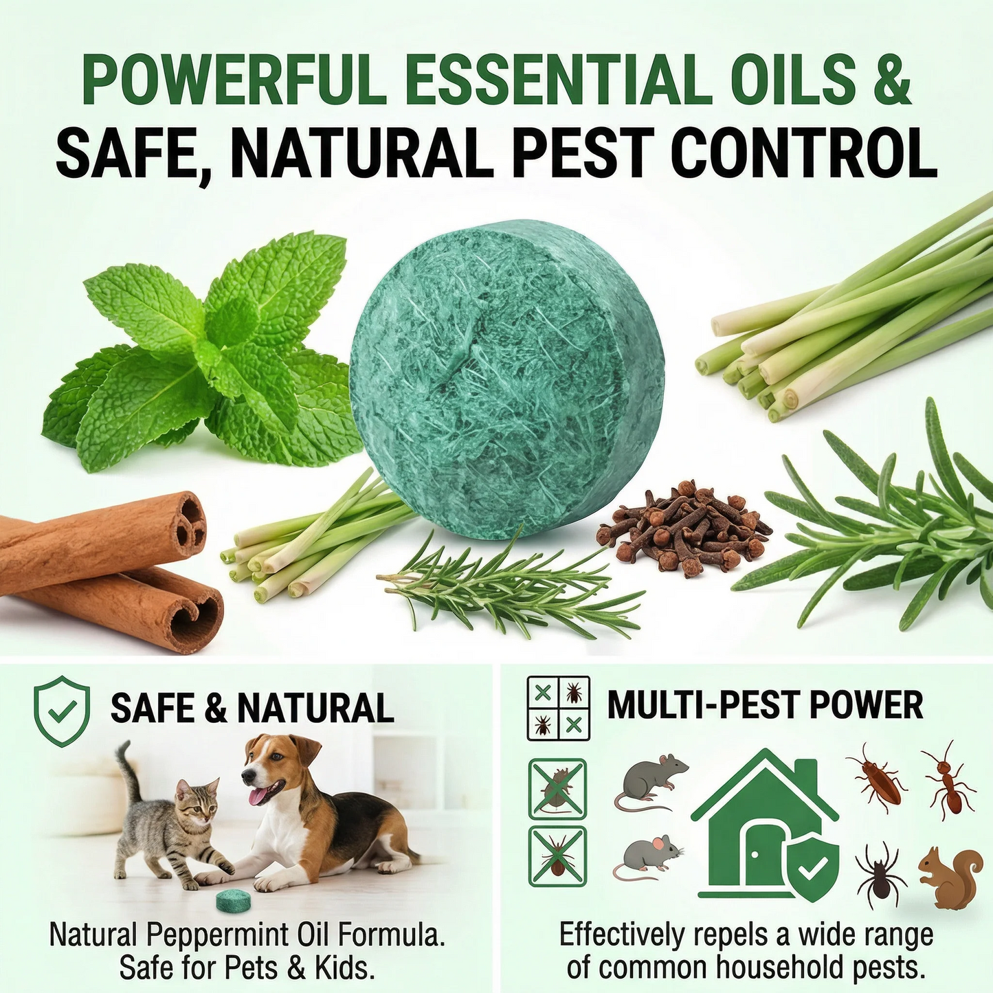 RZXEA™ 💥LAST DAY SALE 50%OFF💥🟢 Natural Peppermint Rodent Repellent Tablets – 10 Pack