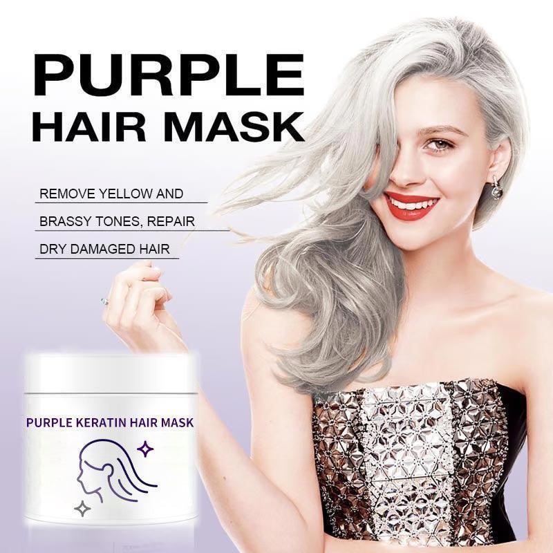 AEXZR® Purple Keratin Hair Mask - Locks Color & Neutralizes Brass & Yellow Tones For Blonde Silver Gray Highlighted Hair