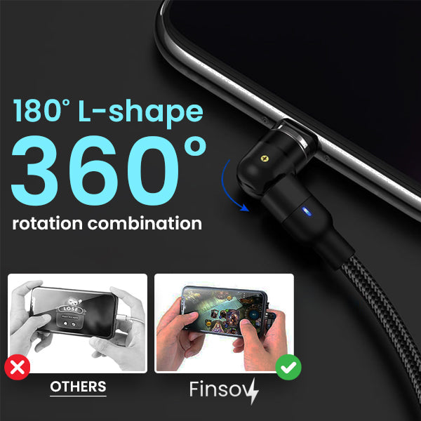 Finsov™ 3-in-1 Magnetic Rotatable Charging Cable - Gets Yours NOW!