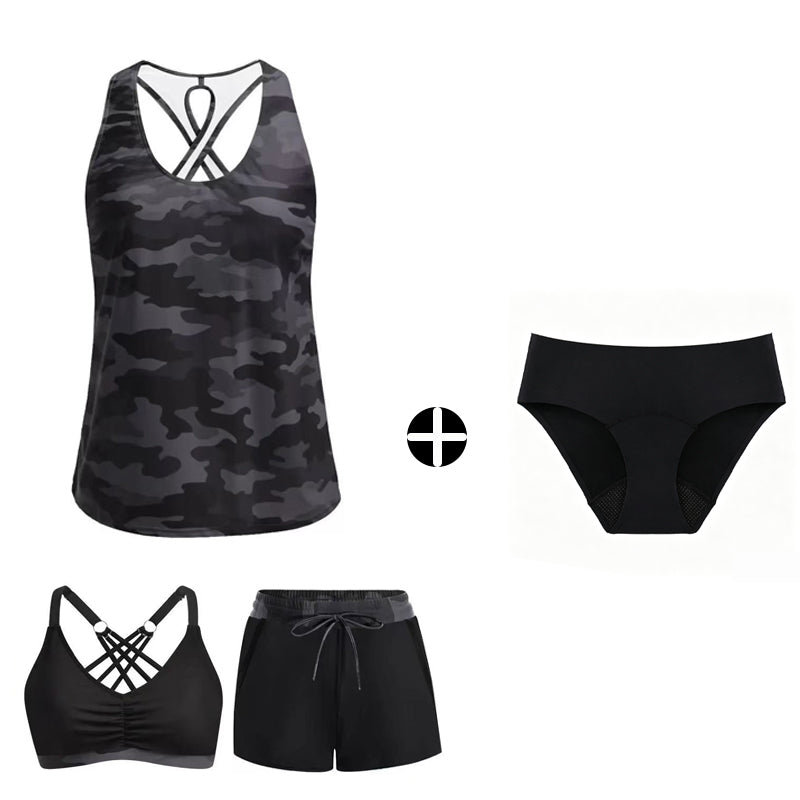 Limited Stock!!! VOZALX™ Women's 3-Piece Swimsuit Tankini Set with Shorts