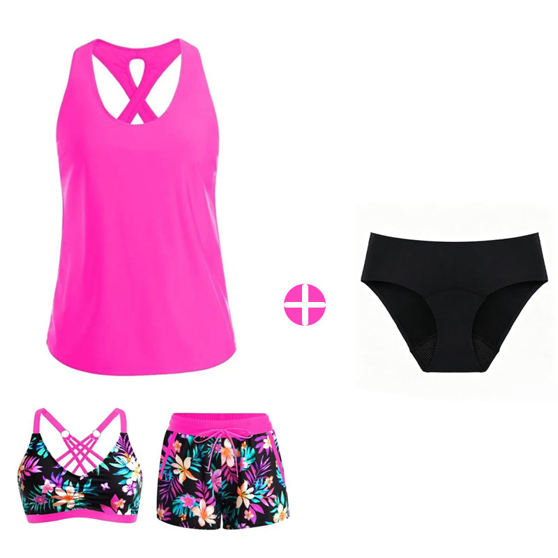 Limited Stock!!! VOZALX™ Women's 3-Piece Swimsuit Tankini Set with Shorts