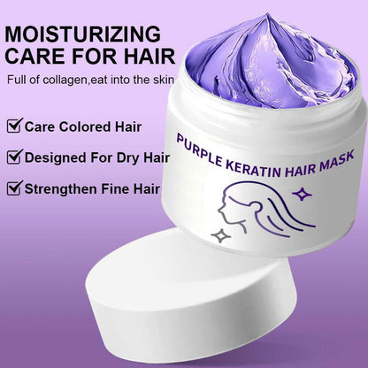 AEXZR® Purple Keratin Hair Mask - Locks Color & Neutralizes Brass & Yellow Tones For Blonde Silver Gray Highlighted Hair