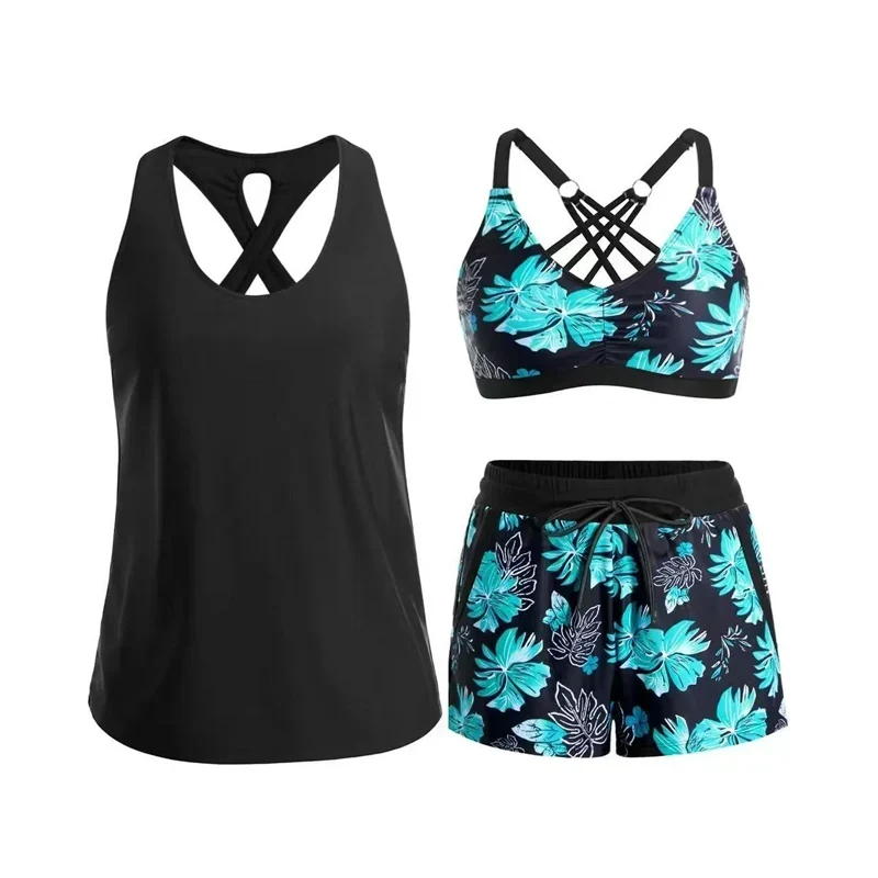 Limited Stock!!! VOZALX™ Women's 3-Piece Swimsuit Tankini Set with Shorts