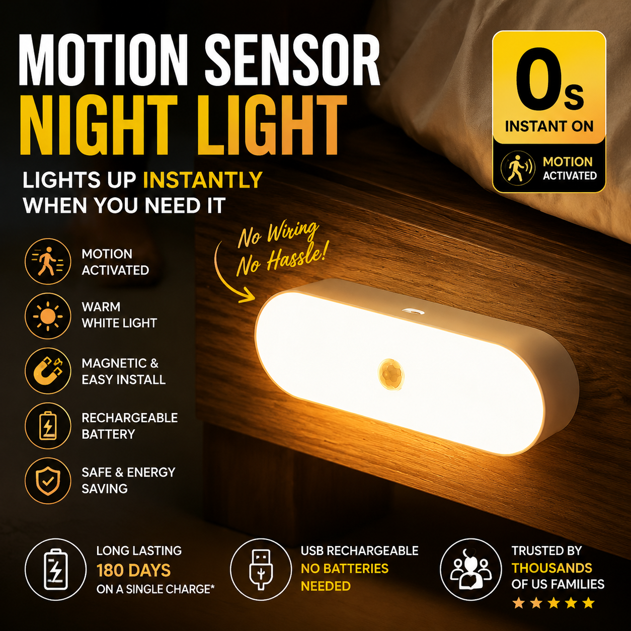 🔥 50% OFF Today | AEXZR® Smart Motion Sensor Night Light