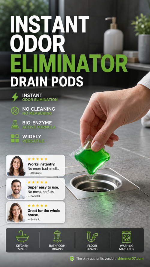 🥳2026 HOT SALE🥳💞AEXZR® 50K+ SOLD!｜Drain Deodorizer Pods – Bio‑enzyme formula neutralizes smells at the source. Instant fresh scent, no harsh chemicals. Say goodbye to embarrassing odours. 🚰✅