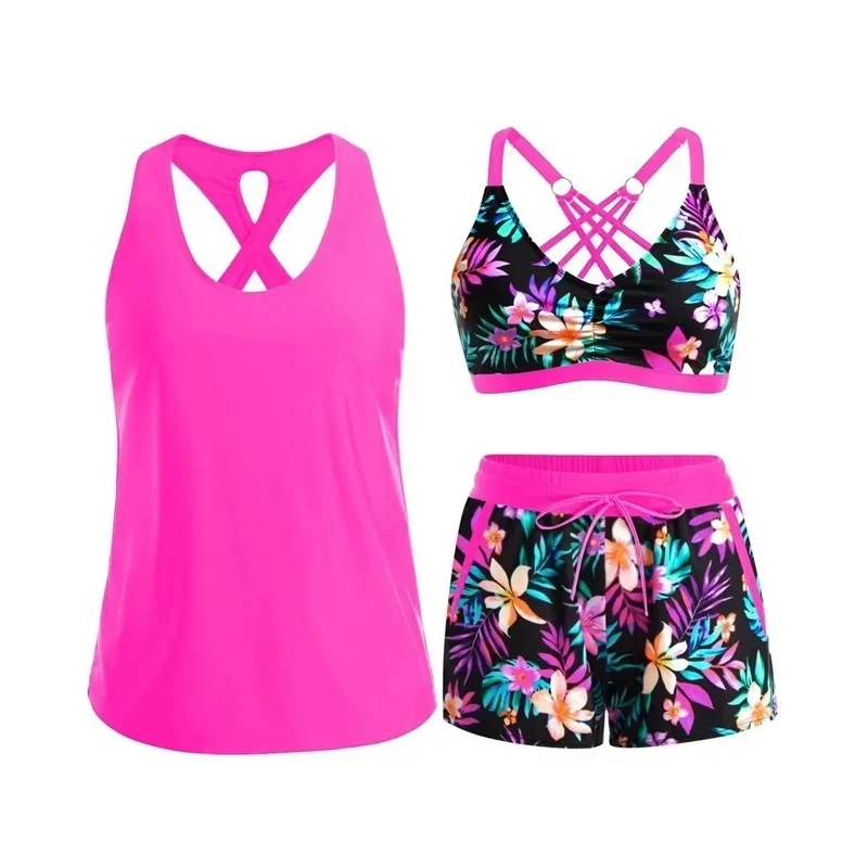 Limited Stock!!! VOZALX™ Women's 3-Piece Swimsuit Tankini Set with Shorts