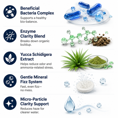 RZXEA™ ClearTank Bio-Balance Effervescent Tablets⏱️ Zero-Hassle Tank Clean!