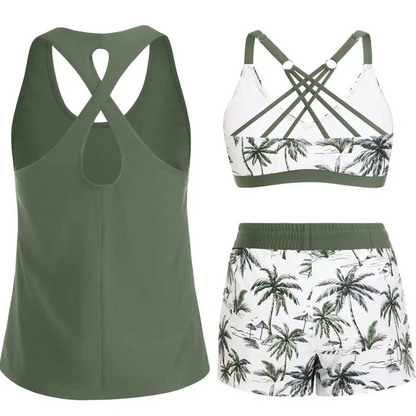 Limited Stock!!! VOZALX™ Women's 3-Piece Swimsuit Tankini Set with Shorts