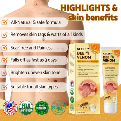 AEXZR™ Bee Venom Mole and Wart Treatment Cream - 🔥Top Dermatologist Picks! Save Big with Limited-Time Deals!💸