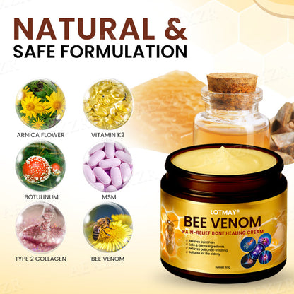 🔥Hot Sales - 50% OFF🌿 LOTMAY® Bee Venom Pain-Relief Bone Healing Cream (5𝟘% 𝕆𝔽𝔽 𝗘𝗡𝗗𝗦 𝗜𝗡 𝟭𝟬 𝗠𝗜𝗡𝗨𝗧𝗘𝗦)