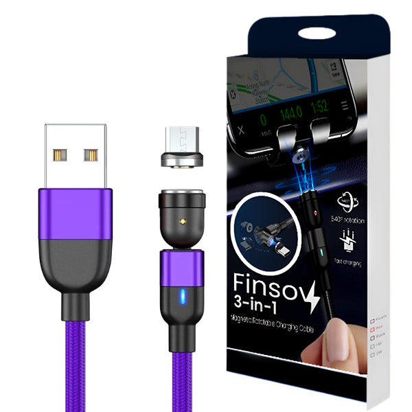 Finsov™ 3-in-1 Magnetic Rotatable Charging Cable - Gets Yours NOW!