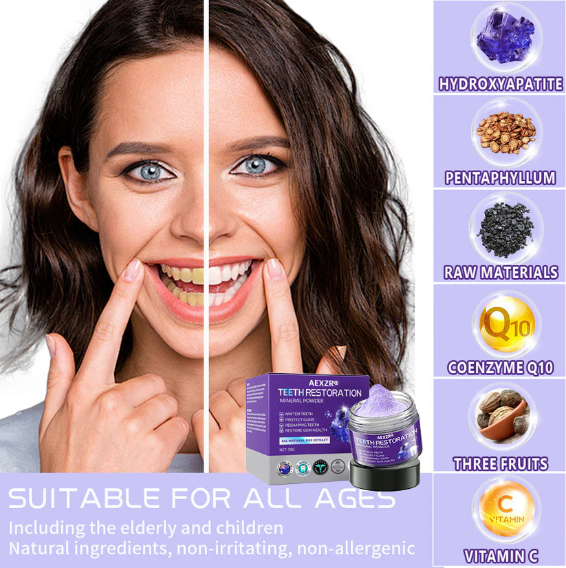🌟 Official Store | AEXZR® Teeth Restoration Mineral Powder – Your Solution for a Healthier Smile!