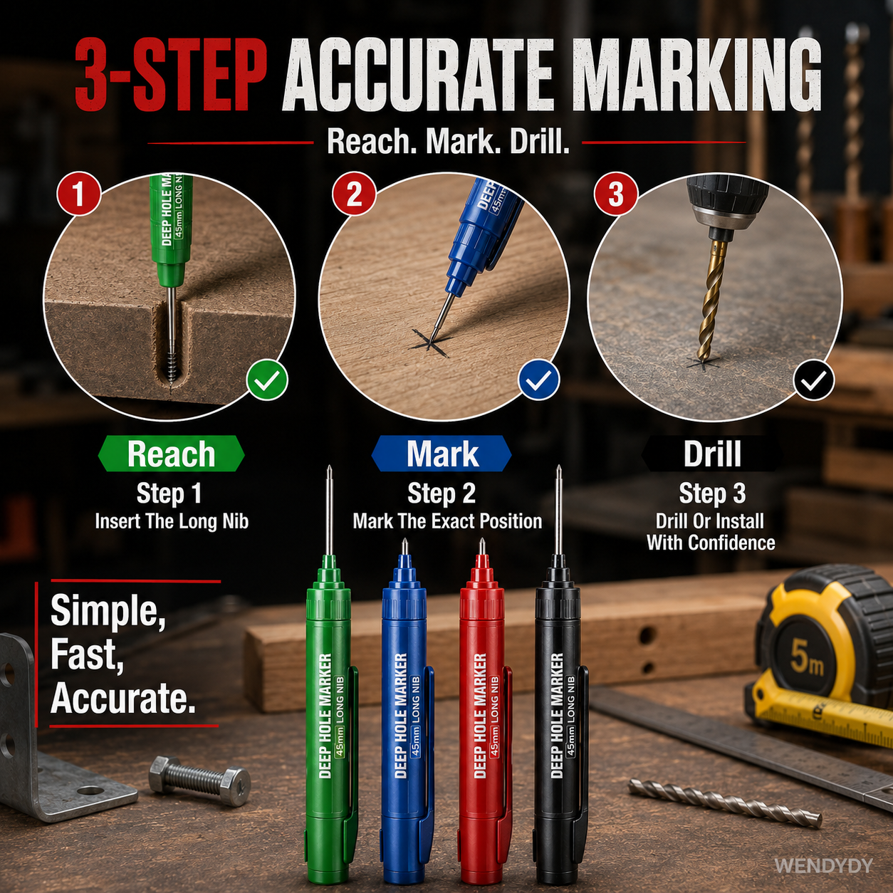 📢📢50% OFF !! ⏰AEXZR® Deep Hole Marker with 45mm Long Nib