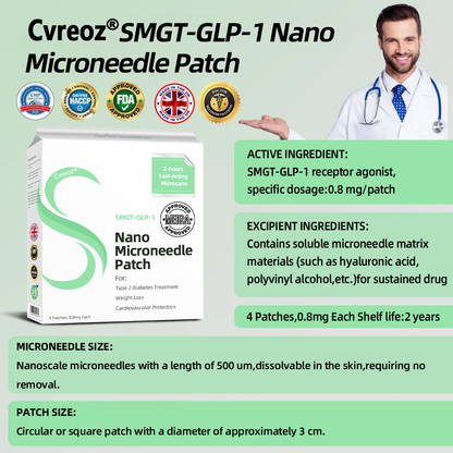 [See results in 7 days]💋Cvreoz® SMGT-GLP-1 Nano Microneedle Patch(Painless, long-lasting, addressing diabetes, obesity, and cardiovascular diseases)💧