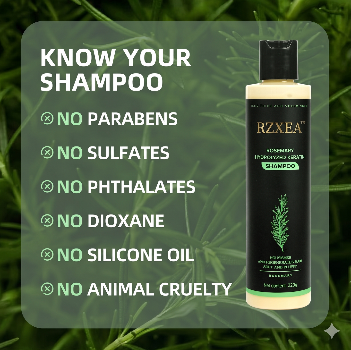 RZXEA™ Rosemary Shampoo | Hair Growth & Anti-Dandruff Scalp Treatment