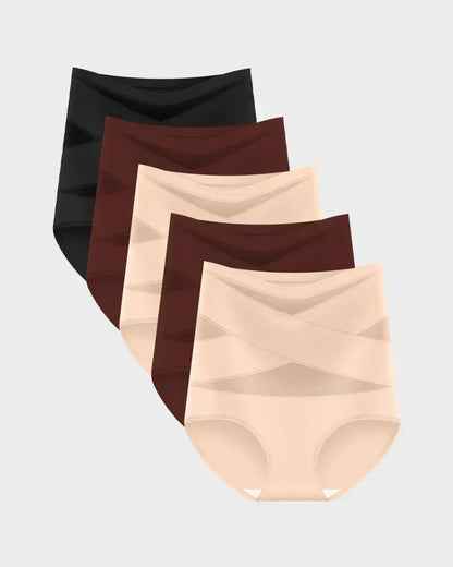 VOZALX™ Plus-Size High-Waist Cross Tummy Control Panties