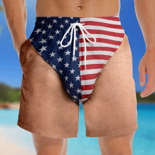 Sfrcord®🔥Custom Funny Patriotic Men Swim Trunks
