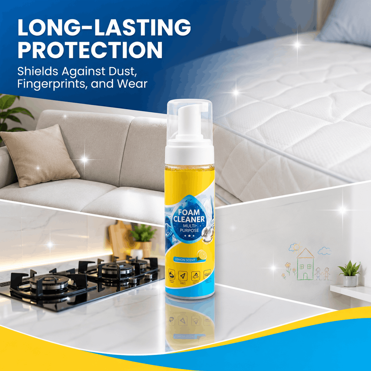 ⚡Limited Stock!!!🔥Last Day 60% OFF🔥 Foam No-Rinse Cleaner — Spray, Wipe & Done