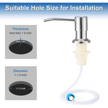 AEXZR® Stainless Steel Built-In Soap Dispenser