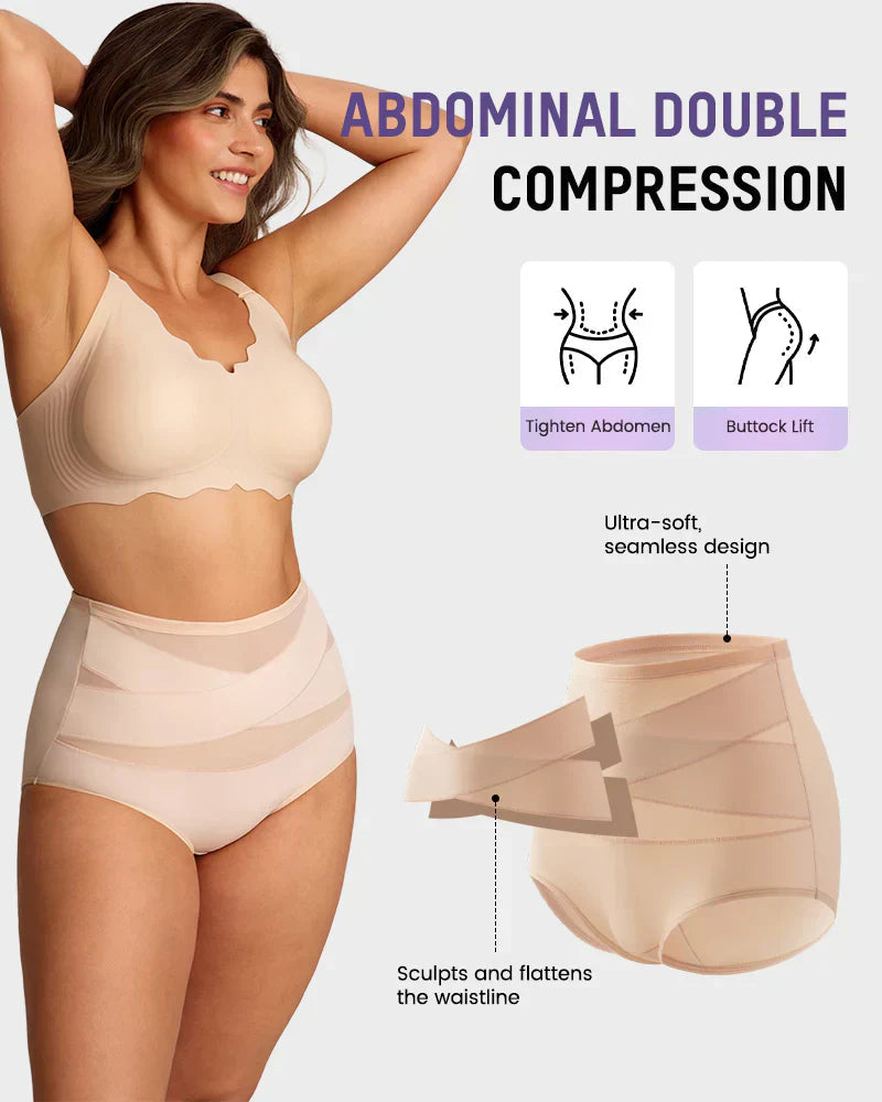 VOZALX™ Plus-Size High-Waist Cross Tummy Control Panties