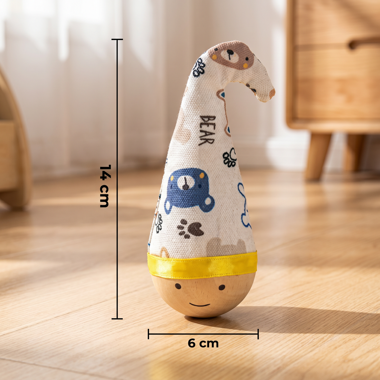 AEXZR® Natural Beech Wood Roly Poly Toy