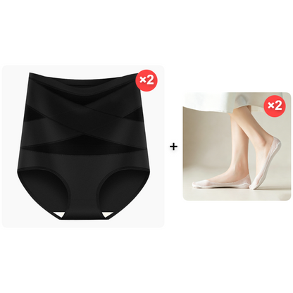 VOZALX™ Plus-Size High-Waist Cross Tummy Control Panties