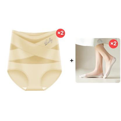 VOZALX™ Plus-Size High-Waist Cross Tummy Control Panties