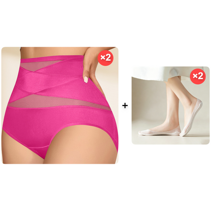 VOZALX™ Plus-Size High-Waist Cross Tummy Control Panties