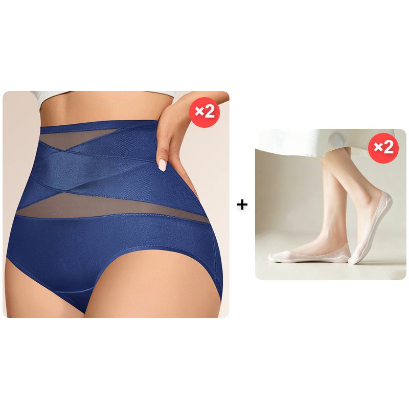 VOZALX™ Plus-Size High-Waist Cross Tummy Control Panties