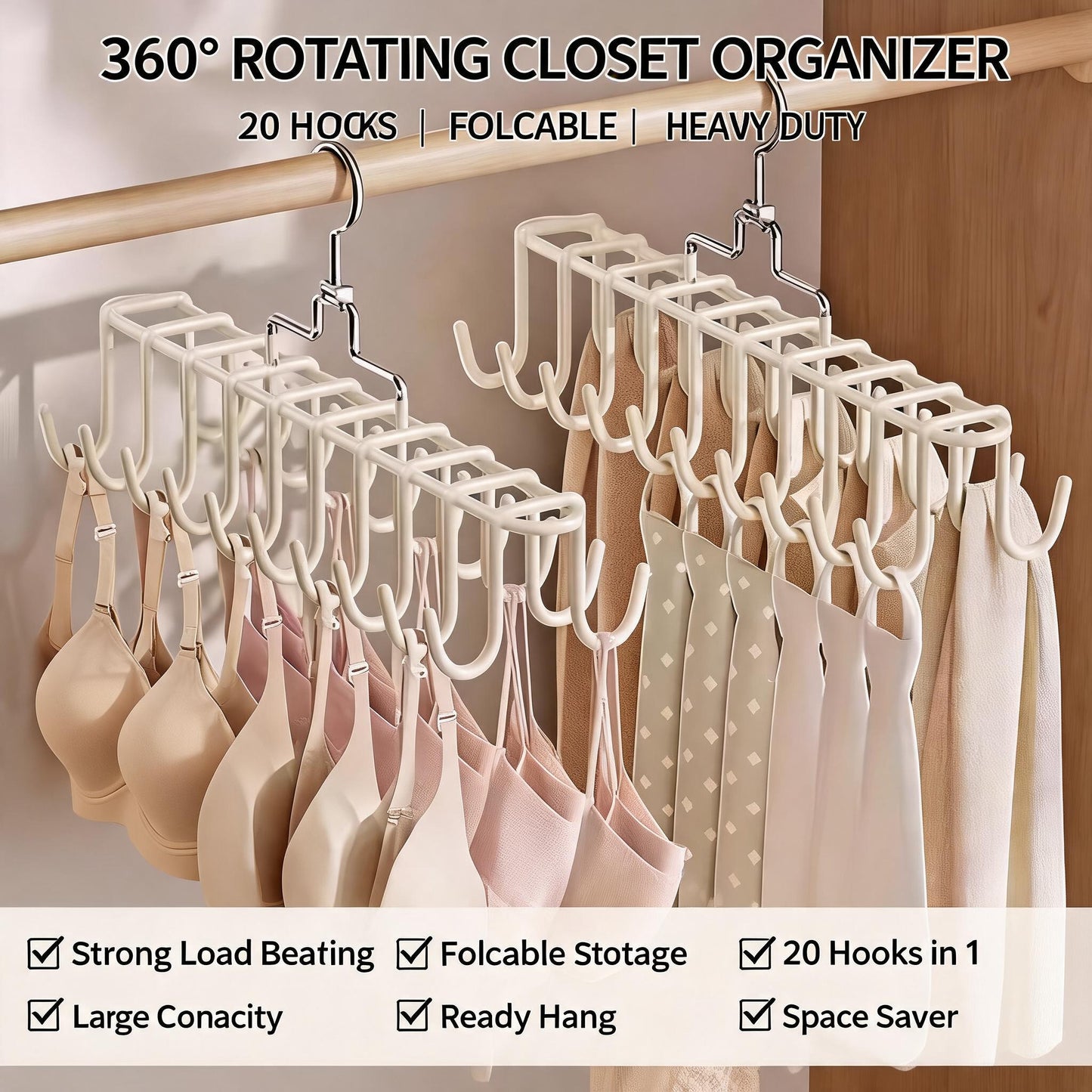 Limited Stock!!! AEXZR® 360° SpinSpace Folding Closet Hanger❌No-Mess