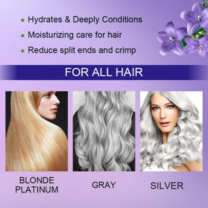 AEXZR® Purple Keratin Hair Mask - Locks Color & Neutralizes Brass & Yellow Tones For Blonde Silver Gray Highlighted Hair