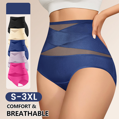 VOZALX™ Plus-Size High-Waist Cross Tummy Control Panties
