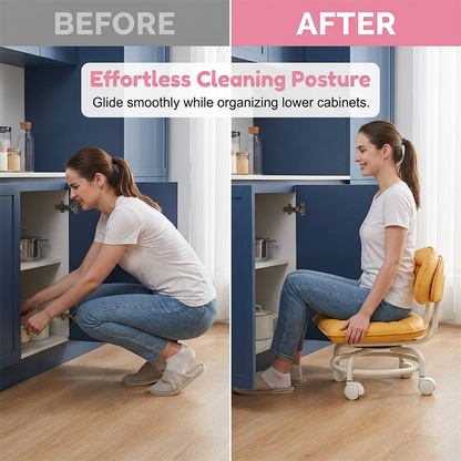 Limited Stock!!! 🪑50% OFF NOW! ⏰ Rolling Low Stool with Backrest – Padded seat & silent casters – Perfect for workshops, garages or studios – comfortable and mobile 🛠️✨