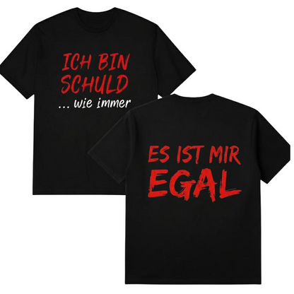Witziges deutsches Slogan-T-Shirt für Herren, schwarz, Kurzarm, Rundhalsausschnitt