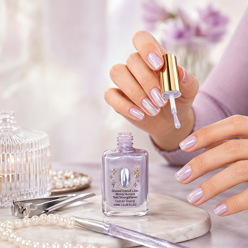 AEXZR®🔥Last Day Buy 1 Get 1 Free $ 9.99 Each🔥💜✨Lilac Glossy Mirror Nail Strengthener