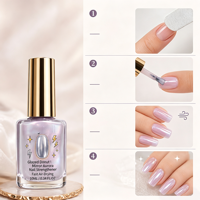 AEXZR®🔥Last Day Buy 1 Get 1 Free $ 9.99 Each🔥💜✨Lilac Glossy Mirror Nail Strengthener