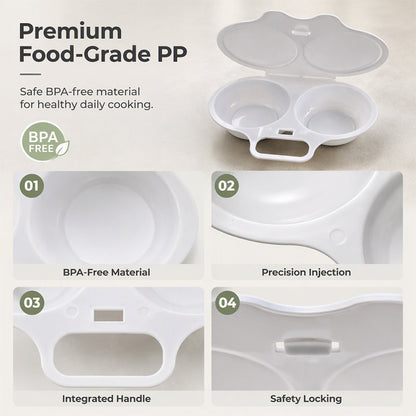 AEXZR® 🥚✨ BUY 1 GET 1 FREE! Dual-Cavity Microwave Egg Poacher | Quick & Healthy Breakfast in Minutes 🍳