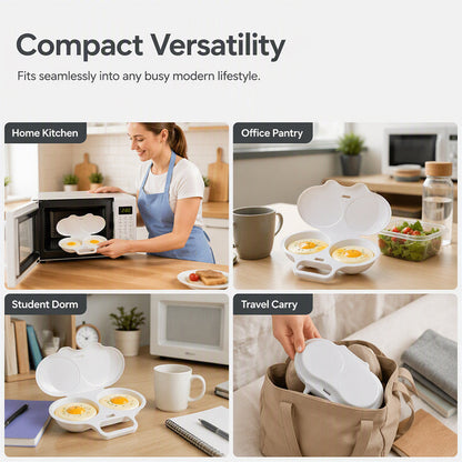 AEXZR® 🥚✨ BUY 1 GET 1 FREE! Dual-Cavity Microwave Egg Poacher | Quick & Healthy Breakfast in Minutes 🍳