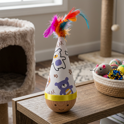 AEXZR® Natural Beech Wood Roly Poly Toy